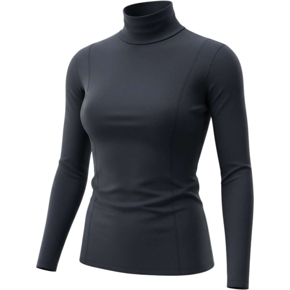 Akris Punto Black Mock Neck Long Sleeve Top Back Zip Seam Detail US 10